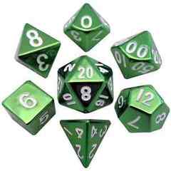 Metallic Dice 16mm Poly Green 7ct Set